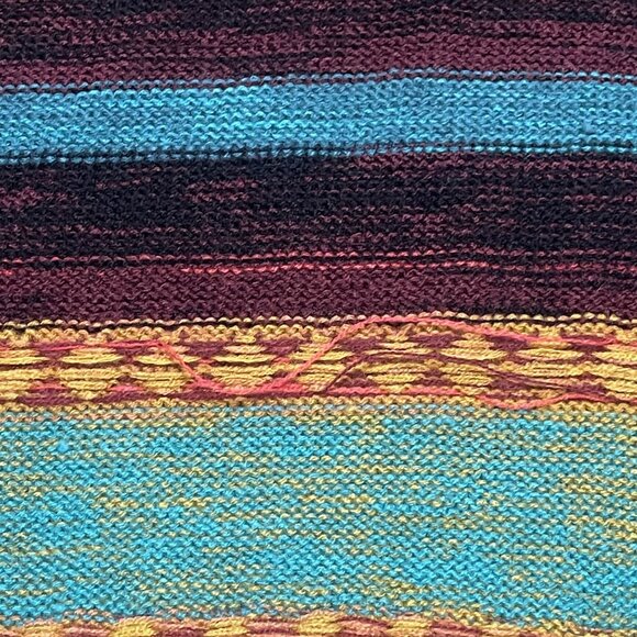 Billabong Designers Closet Open Cardigan Knit Navajo Sweater Boho Turquoise M - Picture 6 of 7